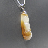 Rich Bean Hetian Jade Pendant  #1689