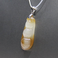 Rich Bean Hetian Jade Pendant  #1689