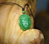 Hand-Carved Guanyin Polar Jade Necklace #1762