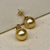 SOUTH SEA GOLD PEARL EARRINGS & PENDANT #1620