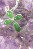 Flower Cross Jade Pendant Necklace #1099