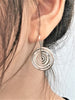 925 Sterling Silver Earrings RH Coated - Wheel of Fortune 23mm