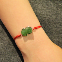 Guardian of Fortune Siberian Jade Pixiu Bracelet #1809