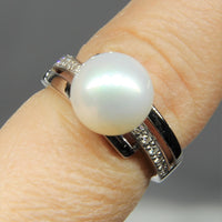 14k Freshwater Pearl Diamond Ring #1935