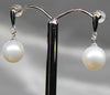 Cultured Freshwater Diamond Pearl Earrings #1639