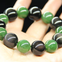 Jade and Obsidian Beaded Bracelet #2070