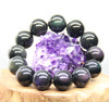 16mm Double Rainbow Eyes Obsidian Bracelet #1849