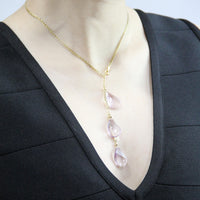 NATURAL AMETHYST AND GOLD NECKLACE #1010