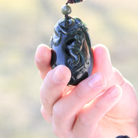 HAND CARVED DRAGON JADE PENDANT #1017