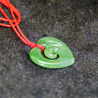 JADE HEART KORU PENDANT  #1316