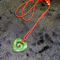 JADE HEART KORU PENDANT  #1316