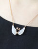 18k White Jade Double Swan Pendant #1505