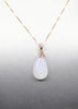 18k White Jade Water-drop Pendant#1506