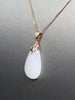 18k White Jade Water-drop Pendant#1506