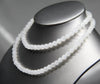 108 Round White Jade Mala Beaded Necklace #1814