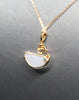 18k White Jade Swan Pendant #1750