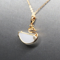 18k White Jade Swan Pendant #1750