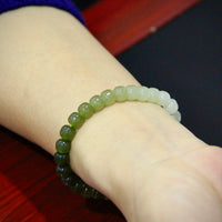 Green Gradient Jade Beaded Bracelet #1020