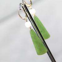 WHITE JADE & CANADIAN JADE EARRINGS  #1430