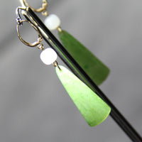 WHITE JADE & CANADIAN JADE EARRINGS  #1430