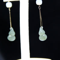 LIGHT SMOKE JADE EARRINGS #1428