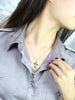 Flower Cross Jade Pendant Necklace #1099