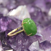 18K Top Grade Siberian Jade Ring  #1900