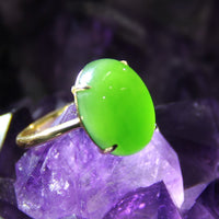 18K Top Grade Siberian Jade Ring  #1900