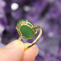 18K Top Grade Siberian Jade Ring  #1900