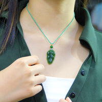 Canadian Jade Leaf Necklace #1802