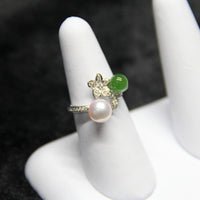 14K AKOYA SALT SEA PEARL JADE RING #1651