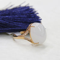 Eternal Grace White Jade Ring #1907