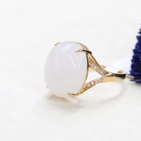 Eternal Grace White Jade Ring #1907