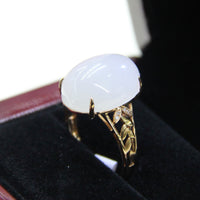 TOP GRADE WHITE JADE RING #1906