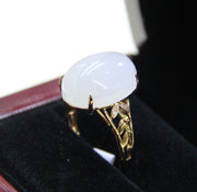 TOP GRADE WHITE JADE RING #1906