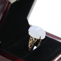 TOP GRADE WHITE JADE RING #1906