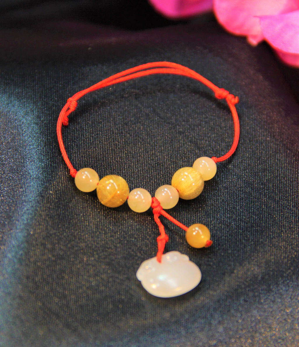 Lucky Jade Red Cord Bracelet