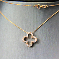 14k Four Leave Clover Diamond Pendant #1625