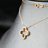 14k Four Leave Clover Diamond Pendant #1625