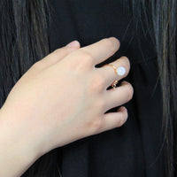 18K White Jade Ring #1908