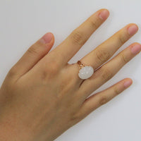 TOP GRADE WHITE JADE RING #1906