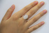 TOP GRADE WHITE JADE RING #1906