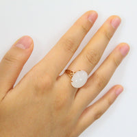 TOP GRADE WHITE JADE RING #1906