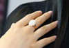 TOP GRADE WHITE JADE RING #1906