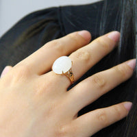 TOP GRADE WHITE JADE RING #1906