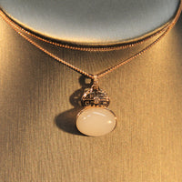 18k White Jade Gourd Necklace #1312