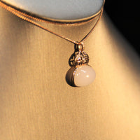 18k White Jade Gourd Necklace #1312