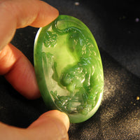 Canadian Jade Tiger Pendant Necklace #1572