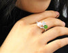 14K AKOYA SALT SEA PEARL JADE RING #1651