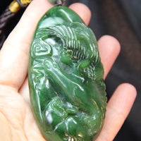 Hand Carved Jade Eagle Palm Stone #1772